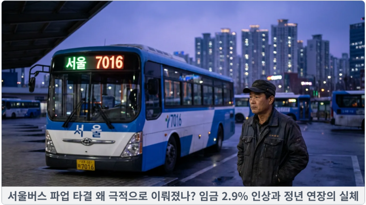  서울버스 파업 타결 왜 극적으로 이뤄졌나? 임금 2.9% 인상과 정년 연장의 실체