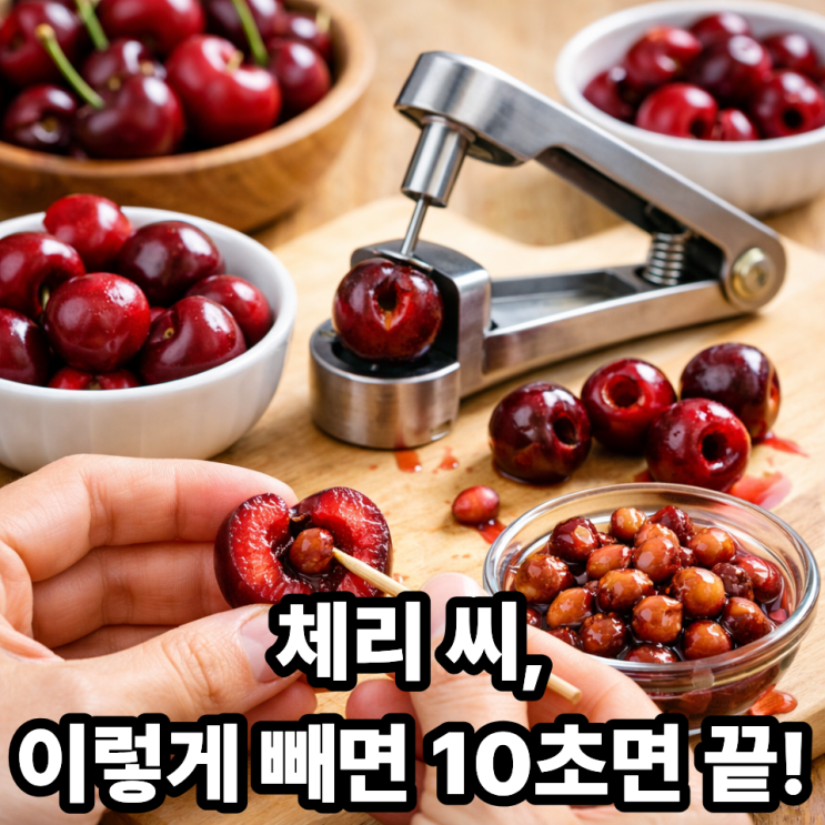  체리 씨 제거 쉽게 하는 방법｜집에 있는 도구로 빠르게 손질하는 법