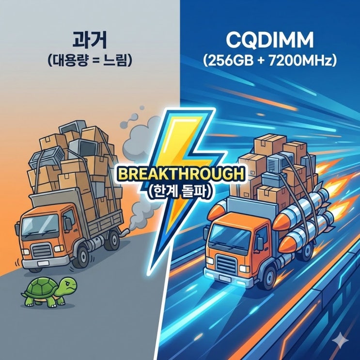  [CES 2026] 기가바이트 주가 5% 급등시킨 'CQDIMM'의 정체! (메모리 용량과 속도, 두 마리 토끼 잡았다)
