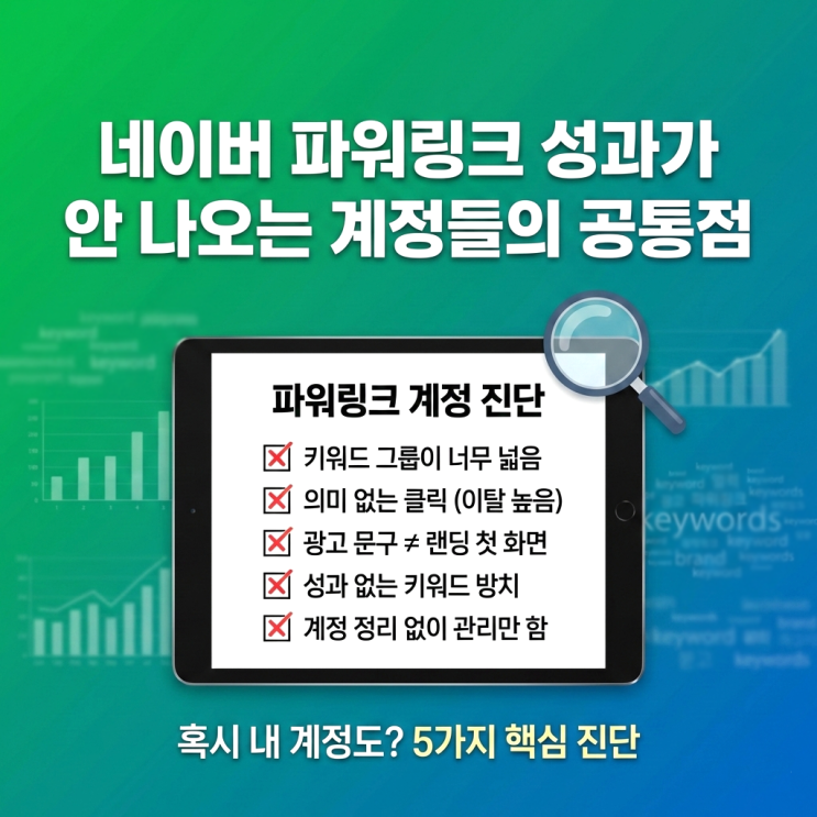  네이버 파워링크 성과가 안 나오는 계정들의 공통점