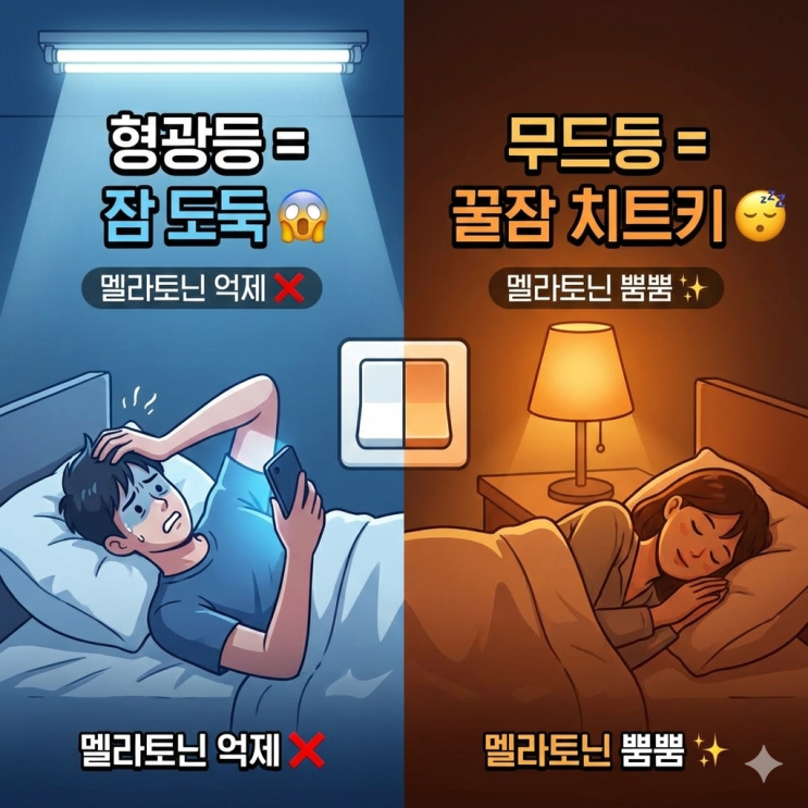  멜라토닌 약 끊었습니다. 범인은 '형광등'이었거든요