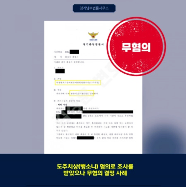  음주뺑소니 혐의에서 불송치로 판단된 사례