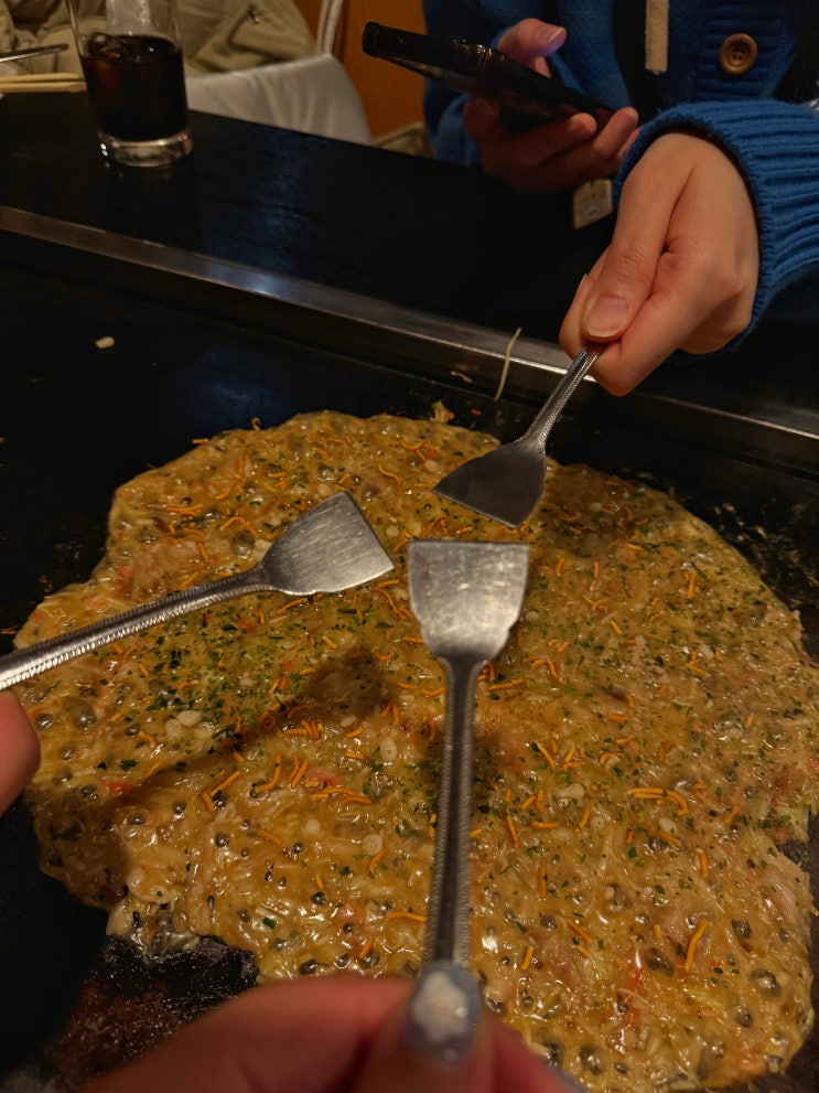  일본 삿포로 오코노미야키 마카 몬자야키 주문