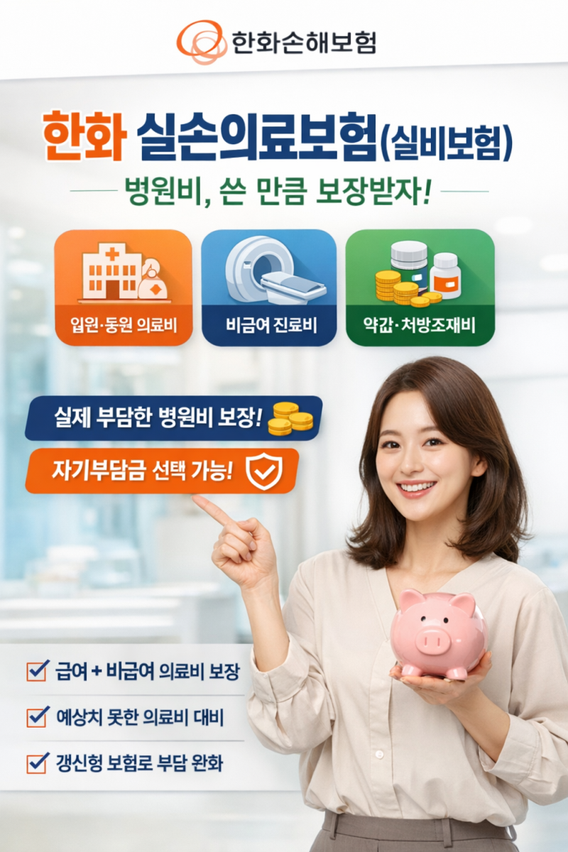 한화손해보험 실손보험(실비보험) 보장 핵심내용