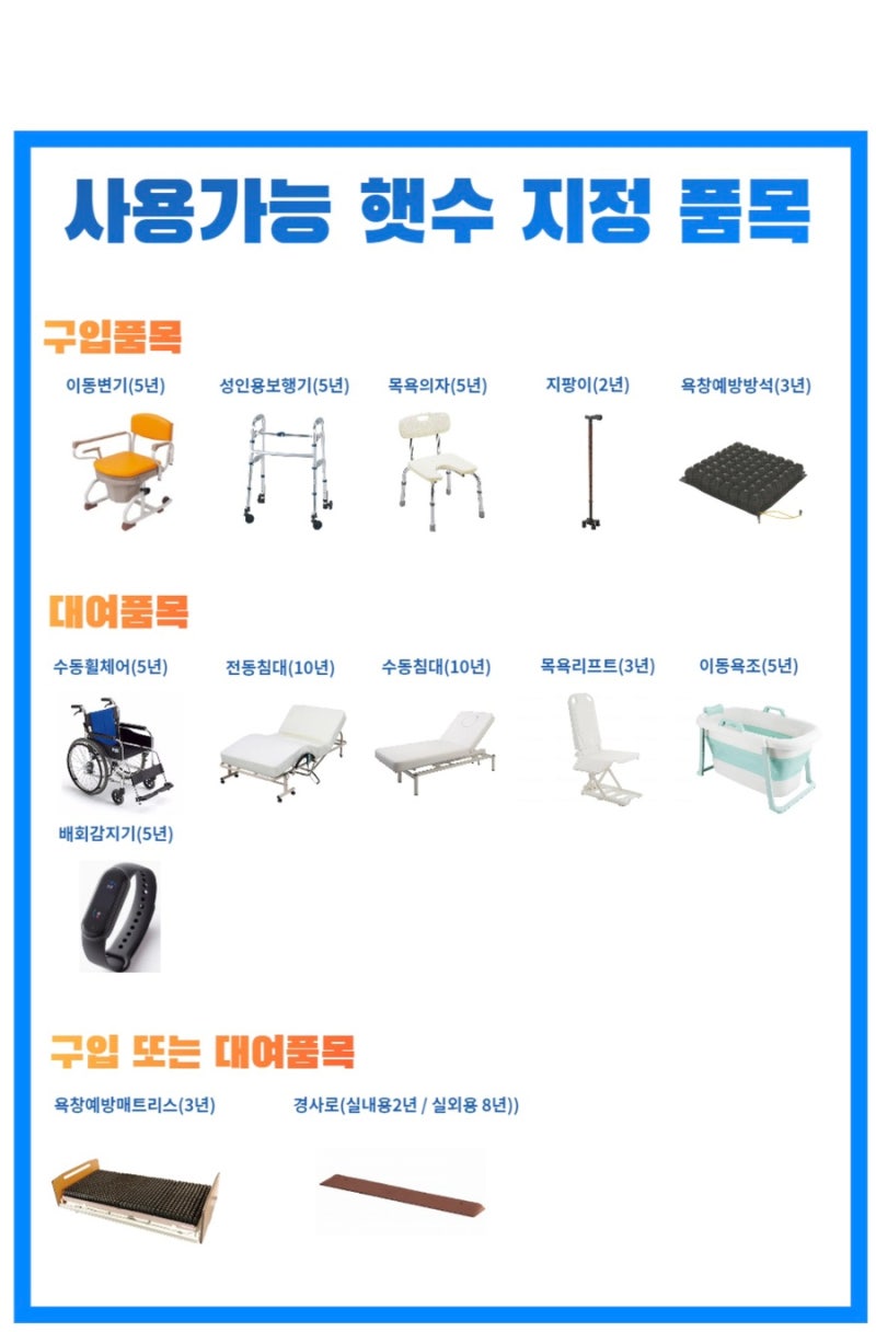 복지용구 종류와 복지용구 구입 절차