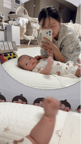  세이펜 호환되는 아기 병풍 i100 구매후기 | 2개월 아기 놀이시간 거울보기