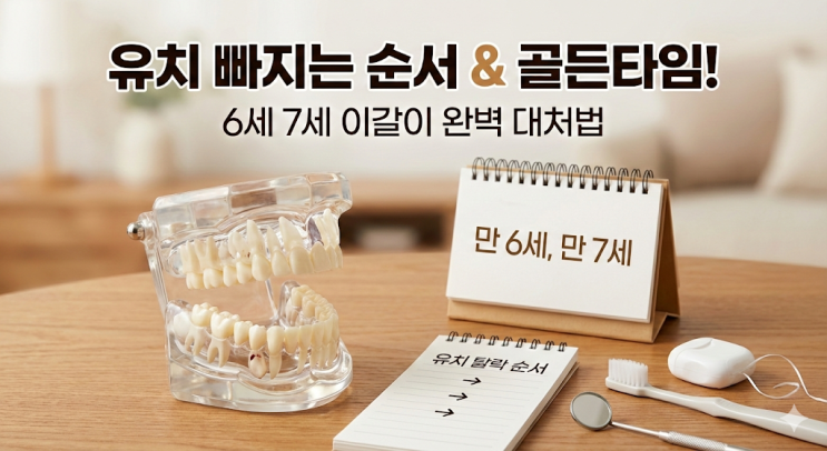  유치 빠지는 시기 순서 및 6세 7세 이갈이 흔들릴 때 대처법, 발치 후 관리 가이드 총정리
