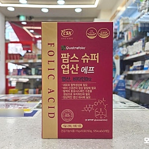<오드리약사>팜스슈퍼엽산에프f -엽산, 비타민B12ㅣ엘스케이