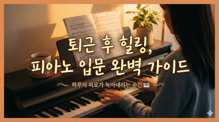  퇴근하고 건반 위에 손을 올리면, 하루의 피로가 멜로디로 녹아내립니다!  직장인 피아노 입문 완벽 가이드