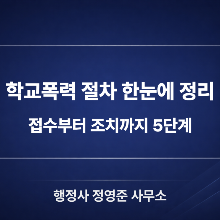  학교폭력 절차, 이 5단계만 알면 대응이 쉬워집니다