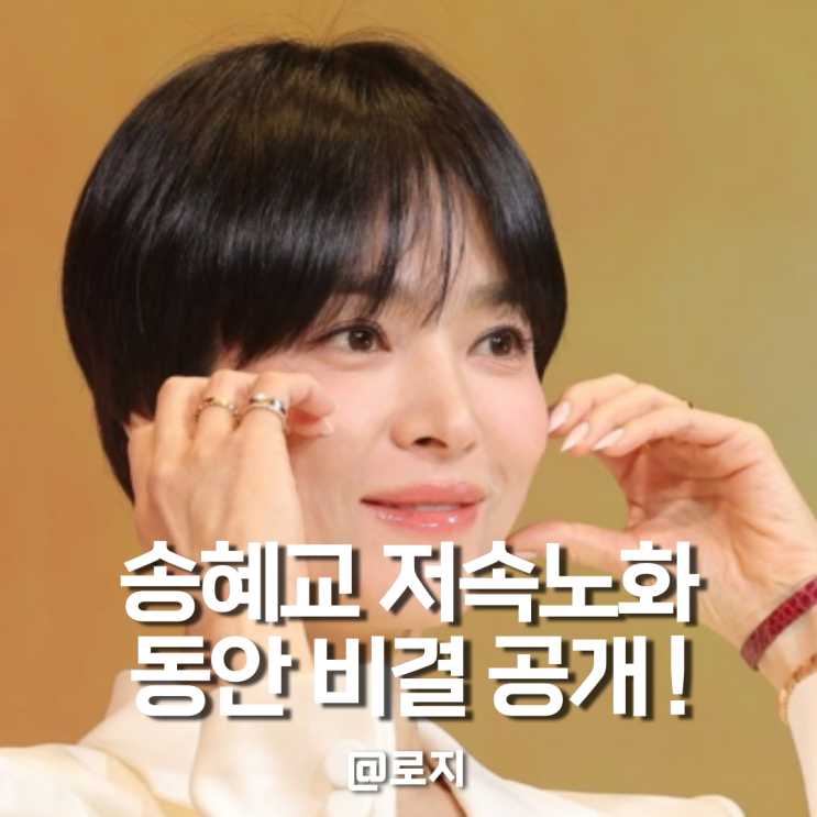  송혜교 저속노화 동안 피부관리 비결 공개