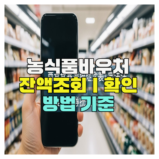  농식품바우처 잔액조회｜확인 방법 기준