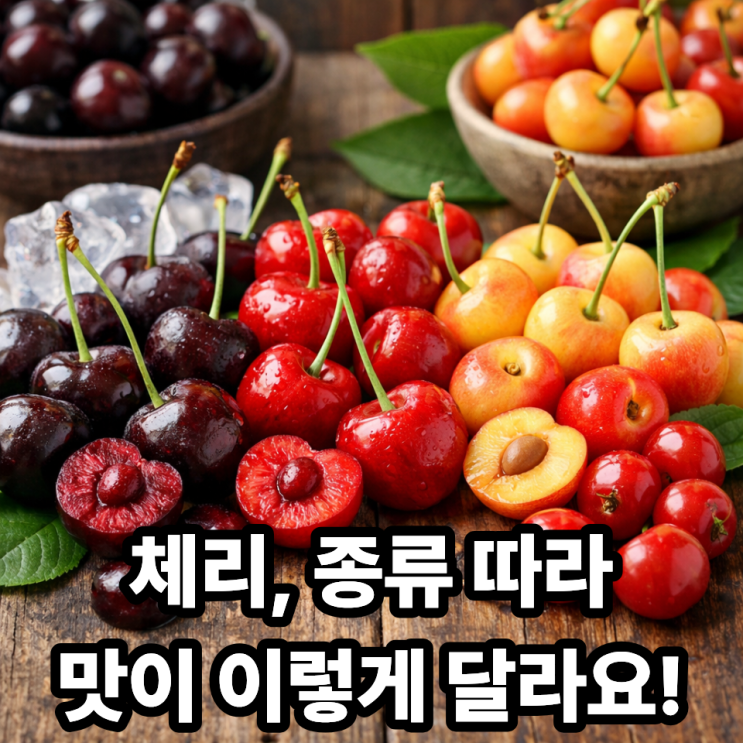  체리 종류별 맛 차이 총정리｜단맛·산미·식감까지 한눈에 비교