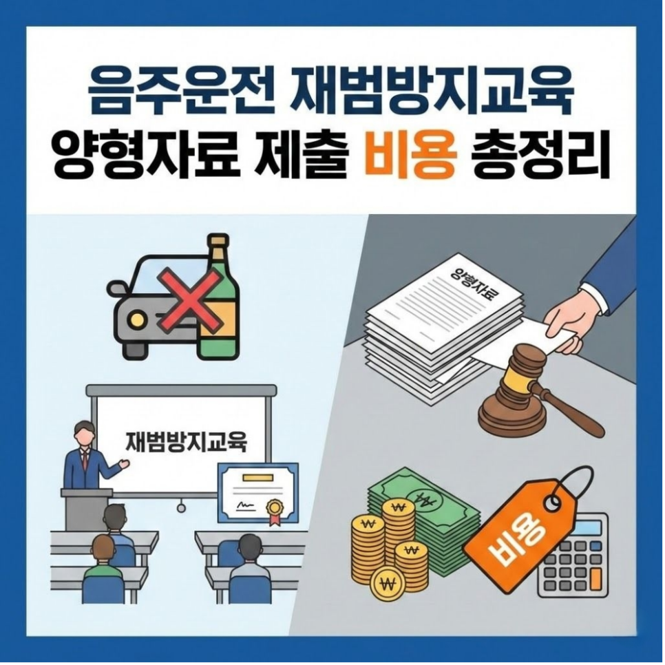 음주운전 재범방지교육 양형자료 제출 비용