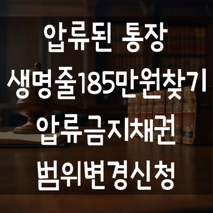  [안양법무사] 통장압류로 막막하신가요? 압류금지채권 범위변경 으로 185만원 되찾는 법!