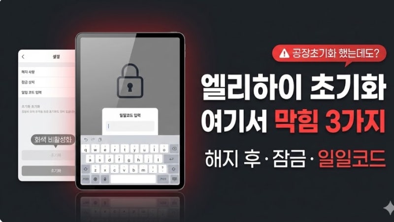 엘리하이 태블릿 초기화 완벽 정리: 해지 후부터 잠금/일일코드까지 한 번에