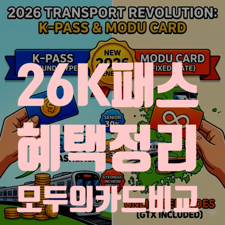  2026 K-패스 vs 모두의 카드 완벽 비교! (환급형/정액형 유리한 선택은?)