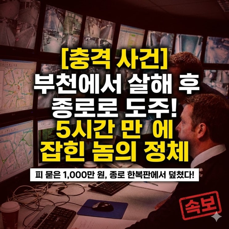  대낮 부천 금은방 살인사건, 범인이 챙긴 '1,000만 원'과 5시간의 최후