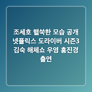 조세호 핼쑥한 모습 공개 넷플릭스 도라이버 시즌3 김숙 해체쇼 우영 홍진경 출연