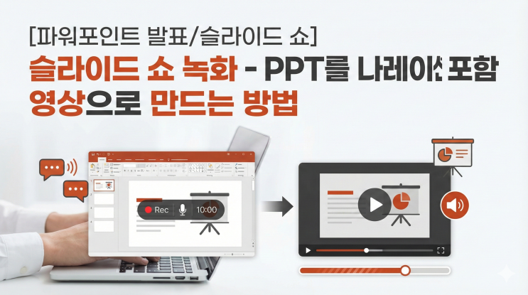  [파워포인트 발표/슬라이드 쇼] 슬라이드 쇼 녹화 - PPT를 나레이션 포함 영상으로 만드는 방법