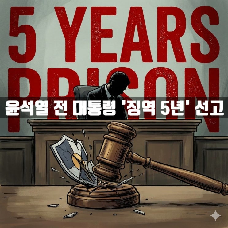  [속보] 윤석열 전 대통령 '징역 5년' 선고... 법원 "공권력 사병화, 죄질 극히 불량" (계엄 재판 1심)