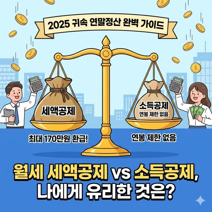  2025년 귀속 연말정산 완전 정복: 월세 세액공제 vs 현금영수증 소득공제, 당신의 선택은?