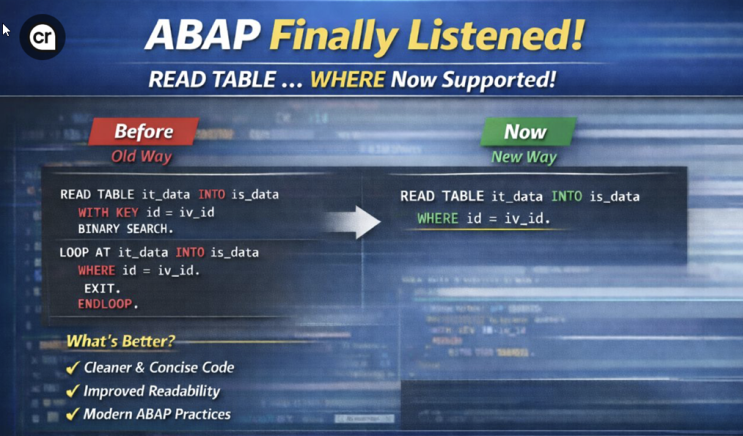  SAP ABAP - Read Table Where 기능 추가