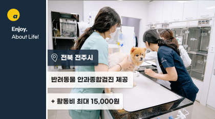 26만원 상당 반려동물 안과종합검진 받고 활동비까지!