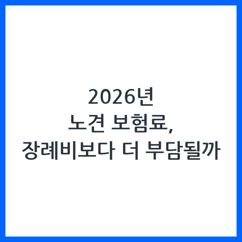 2026 노견 보험 가격 대비 장례 비용 부담