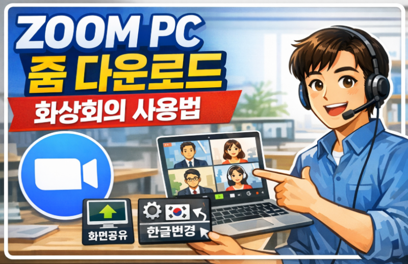 ZOOM PC 줌 다운로드 화상회의 사용법