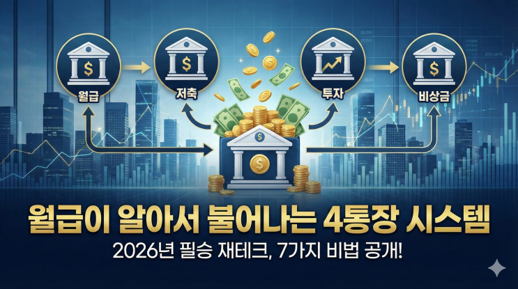  통장 쪼개기 완전정복, 2026년 월급이 알아서 불어나는 4통장 시스템 구축법 7가지