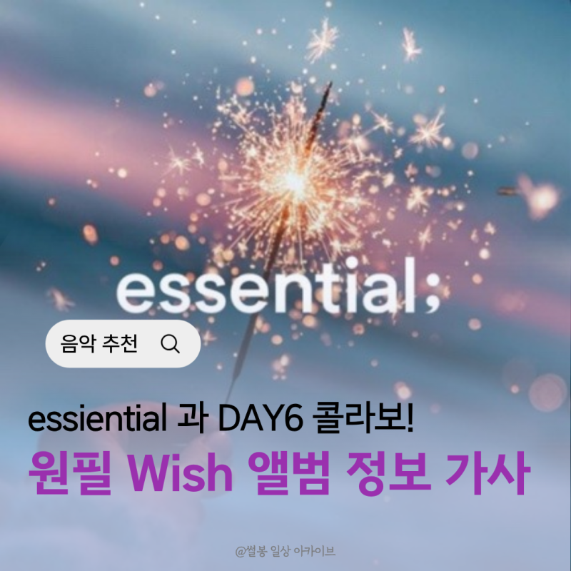 행운 충전 필요할 때 듣는 곡 DAY6 원필 신규 앨범 wish 가사 해석