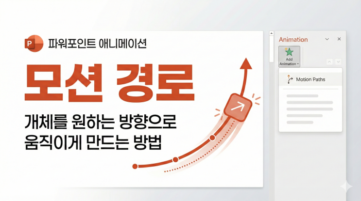  [파워포인트 애니메이션] 모션 경로 - 개체를 원하는 방향으로 움직이게 만드는 방법