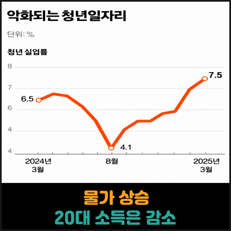  물가는 상승하고 20대 소득은 감소