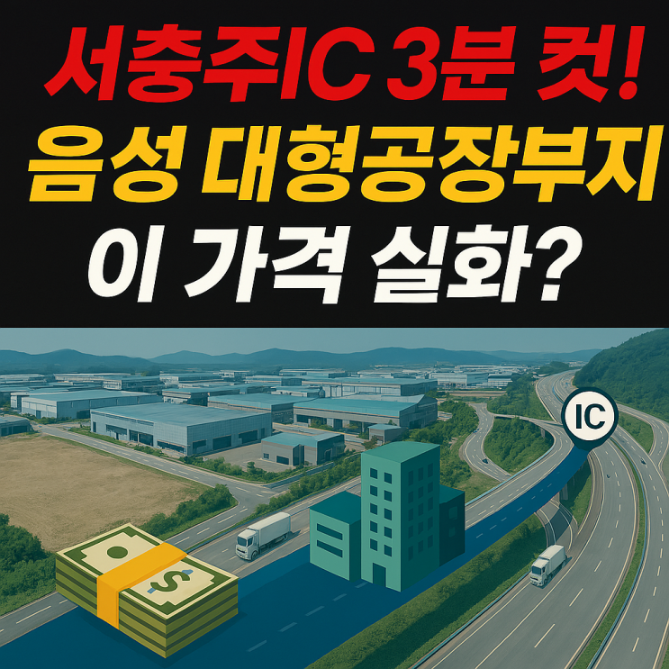  "서충주IC 3분 컷! 음성 대형공장부지  공장용지 이 가격 실화?", 수도권/충청권 제조업 물류 혁명 터진다!"