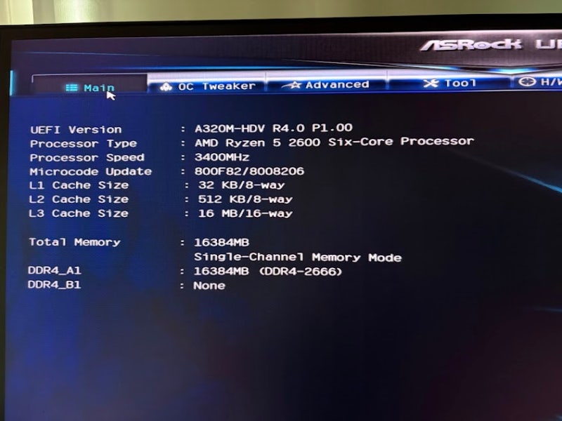 애즈락 메인보드 A320M-HDV R4.0 펌웨어 업데이트 방법