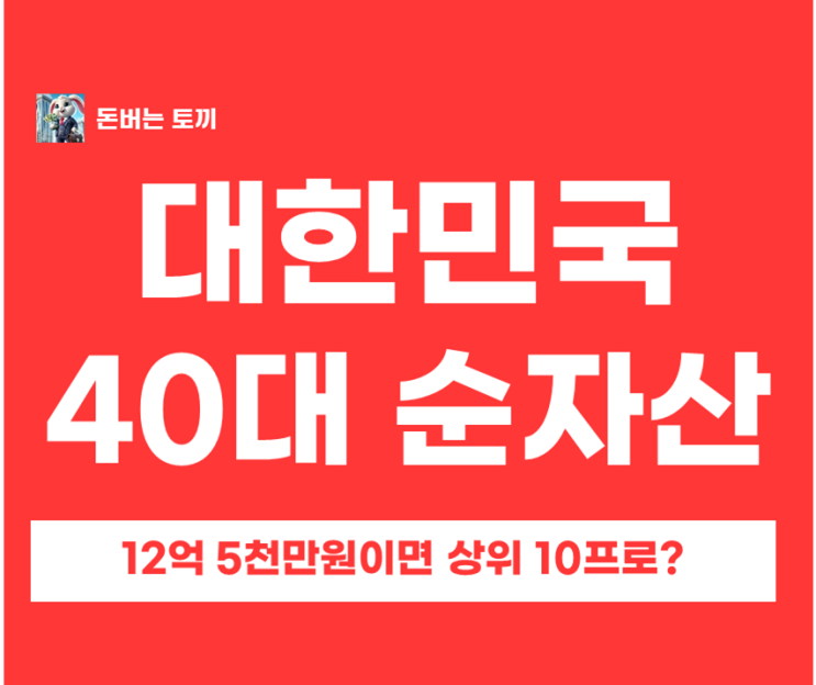  40대 평균 순자산 상위 10%가 겨우 12억? (2025 통계 현실)