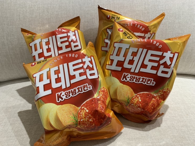  농심 포테토칩 K-양념치킨맛 출시 역대급 감자칩 신제품 맛평가