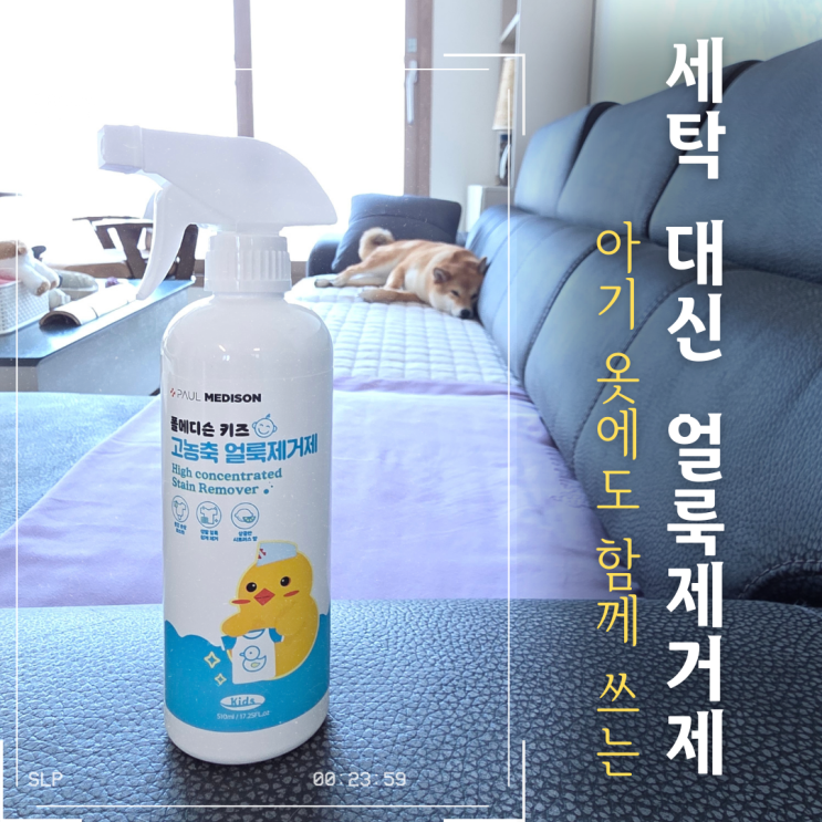  아기 옷에도 함께 쓰는 키즈 얼룩제거제 패딩 옷깃 사용 기록