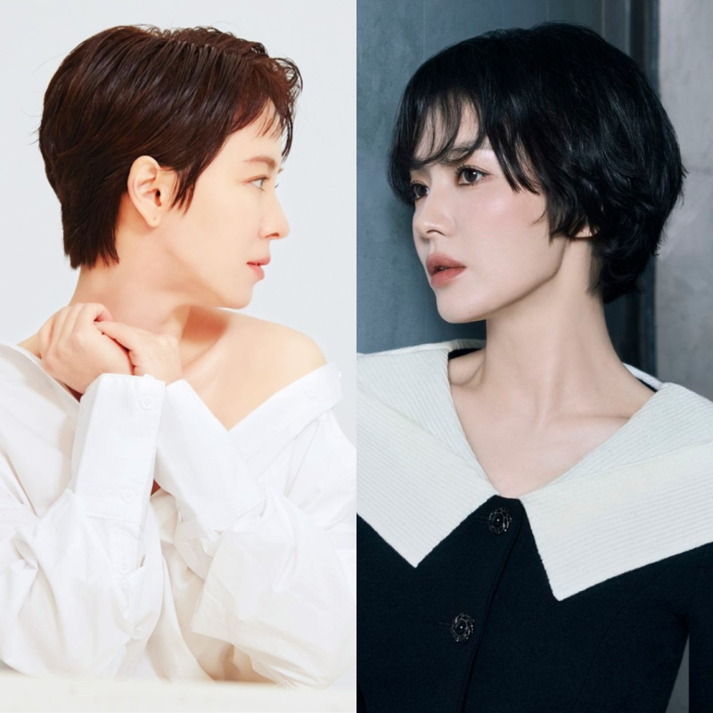 '동안 비결은..'송혜교 송지효 4050 숏컷 헤어스타일