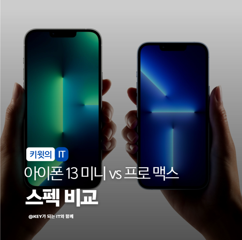 아이폰 13 미니 vs 프로 맥스 비교 스펙 배터리 카메라 차이점 정리해봤습니다