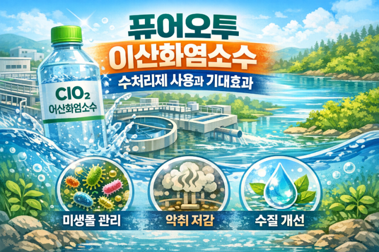  퓨어오투 이산화염소수 수처리제 사용과 기대효과