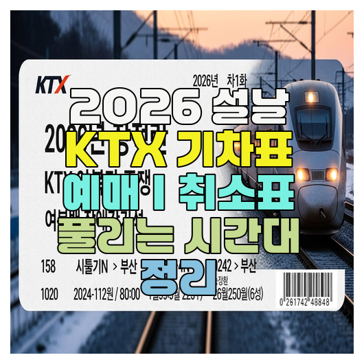  2026 설날 KTX 기차표 예매｜취소표 풀리는 시간대 정리
