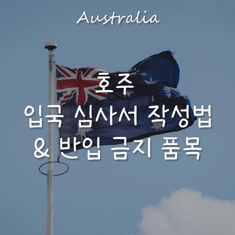 호주 입국심사서 작성법 & 반입 금지 품목 (세관 신고 총정리)