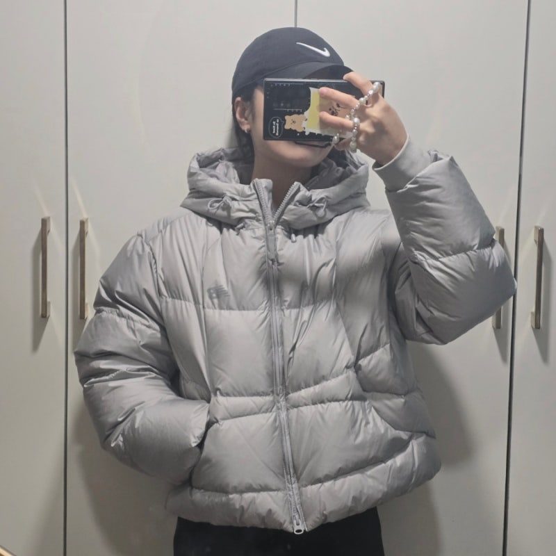 뉴발란스 플라잉 후드형 숏다운 윈터패딩 후기 데일리 착용샷