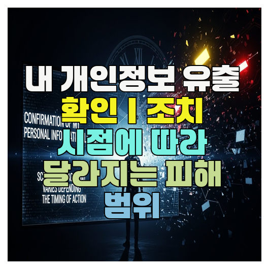  내 개인정보 유출 확인｜조치 시점에 따라 달라지는 피해 범위