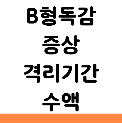  B형독감 증상 격리기간 전염 잠복기 수액
