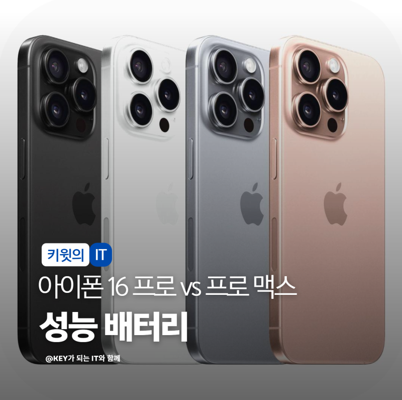 아이폰 16 프로 vs 프로 맥스 성능 배터리 디스플레이 차이점 정리해봤습니다