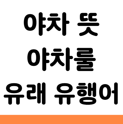  야차 뜻 야차룰 유래 유행어