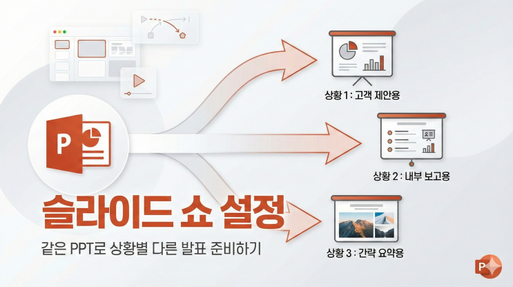  [파워포인트 발표/슬라이드 쇼] 슬라이드 쇼 설정 - 같은 PPT로 상황별 다른 발표 준비하기
